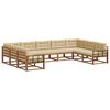 vidaXL Buiten bankenset met kussen 9 pcs Natuurlijk en Beige