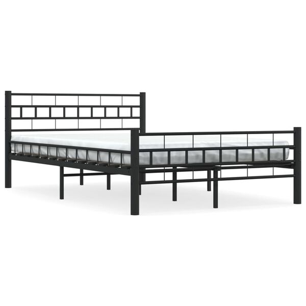 vidaXL Bedframe staal zwart 140x200 cm
