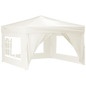 vidaXL Partytent inklapbaar met zijwanden 3x3 m cr&egrave;mekleurig