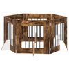 vidaXL Hondenhekje met standaards 6 pcs Gerookt eiken 60 x 60 cm