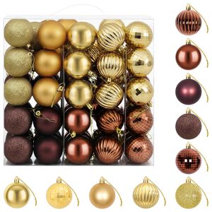 vidaXL Kerstballen set 75 st Bruin en goud 6 cm Polystyreen