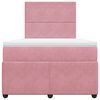 vidaXL Boxspring met matras fluweel roze 120x190 cm