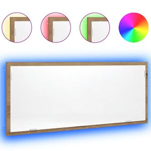 vidaXL Badkamerspiegel LED 100x8,5x37 cm bewerkt hout artisanaal eiken