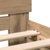 vidaXL Bedframe Artisan Eiken 203 x 185 x 70 cm Bewerkt hout