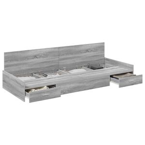 vidaXL Bedframe met hoofdeinde Grijs Sonoma 80 x 200 cm Bewerkt hout