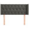 vidaXL Hoofdbord met randen 103x16x78/88 cm fluweel donkergrijs