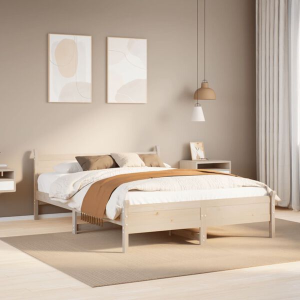 vidaXL Bedframe zonder matras massief grenenhout 120x190 cm