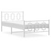vidaXL Bedframe met hoofd- en voeteneinde metaal wit 107x203 cm