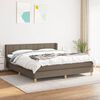 vidaXL Boxspring met matras stof taupe 180x200 cm