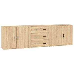 vidaXL Dressoirs 3 st bewerkt hout sonoma eiken
