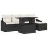 vidaXL Tuin Sofa Set met kussen 6 pcs Zwart en cr&egrave;me