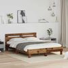 vidaXL Bedframe met hoofdeinde Oudhout 140 x 200 cm Bewerkt hout
