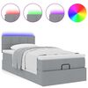 vidaXL Ottoman bed met matras en LED's 90x190cm stof lichtgrijs