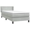 vidaXL Boxspring met matras fluweel lichtgrijs 80x220 cm