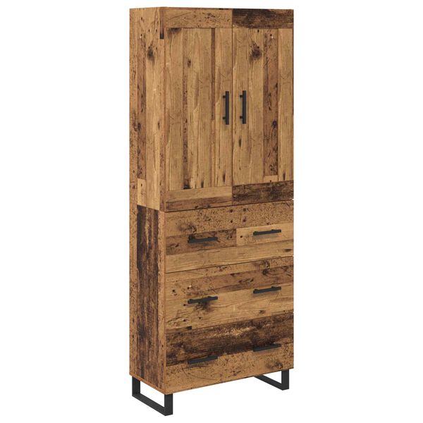 vidaXL Hoge kast Oudhout 69,5 x 34 x 180 cm Bewerkt hout