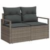 vidaXL Tuinbankenset met kussen 6 pcs Grijs poly rattan