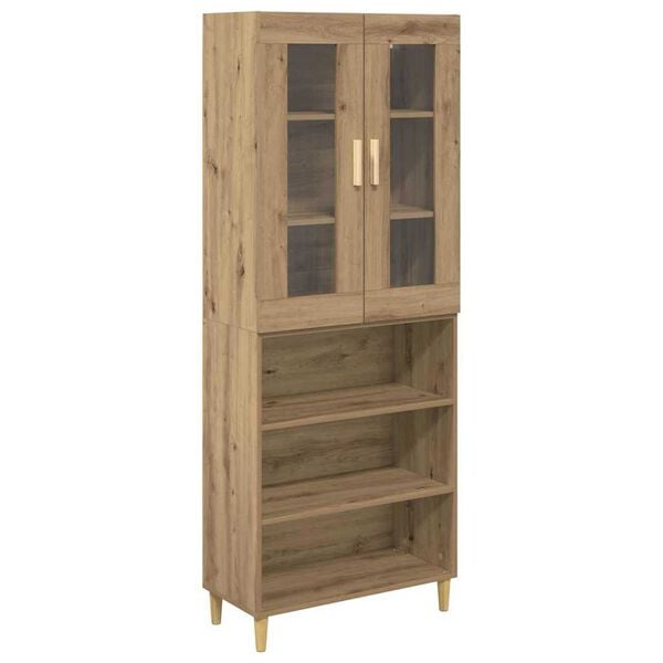 vidaXL Hoge kast Artisan Eiken 69,5 x 34 x 180 cm