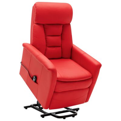 vidaXL Sta-op-stoel verstelbaar kunstleer rood