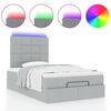 vidaXL Ottoman bed met matras en LED's 120x200cm stof lichtgrijs