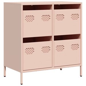vidaXL Dressoir 68x39x73,5 cm koudgewalst staal roze