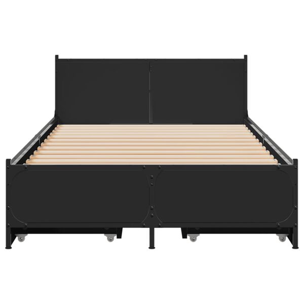 vidaXL Bedframe met lades bewerkt hout zwart 90x200 cm