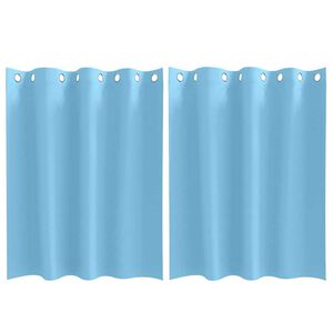 vidaXL Zwart-out Gordijnen met Ringen 2 pcs Lichtblauw 140 x 140 cm