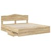 vidaXL Bedframe met lade Sonoma Eiken 180 x 200 cm Ingenieurshout