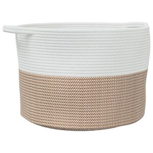 vidaXL Wasmand &Oslash; 55x36 cm katoen bruin en wit
