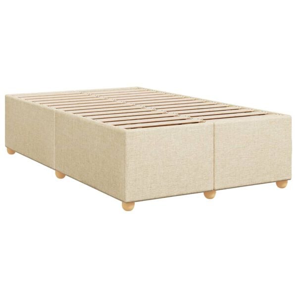 vidaXL Bedframe zonder matras 120x190 cm stof crèmekleurig