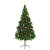 vidaXL Kunstkerstboom met verlichting en kerstballen 210 cm groen