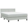 vidaXL Boxspring met matras fluweel lichtgrijs 140x220 cm
