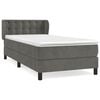 vidaXL Boxspring met matras fluweel donkergrijs 100x200 cm