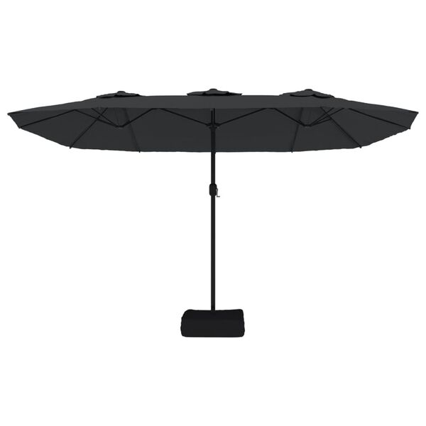 vidaXL Parasol dubbel dak 449x265 cm zwart