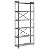 vidaXL Boekenkast 80 x 30 x 189,5 cm Bewerkt hout Grijs sonoma
