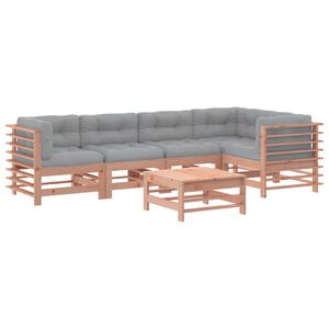 vidaXL 6-delige Loungeset met kussens massief douglashout