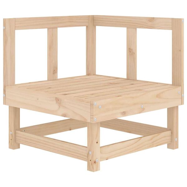 vidaXL Hoekbank met kussens massief grenenhout