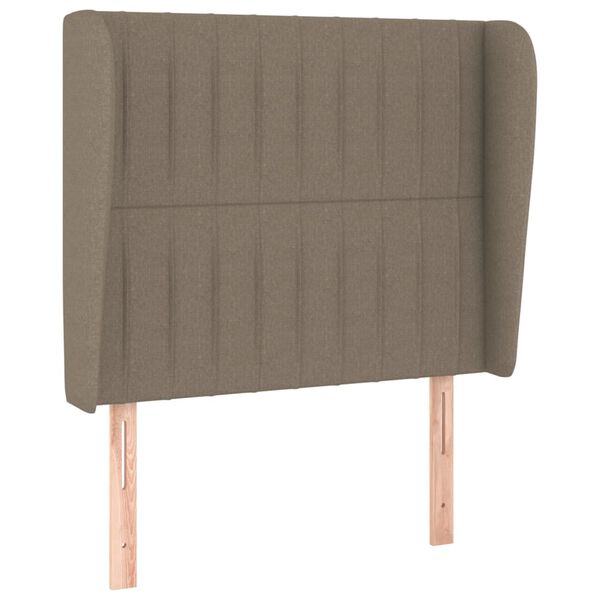 vidaXL Hoofdbord met randen 93x23x118/128 cm stof taupe