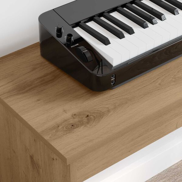 vidaXL Keyboardstand Artisan Eiken 120 x 32 x 64 cm Bewerkt hout