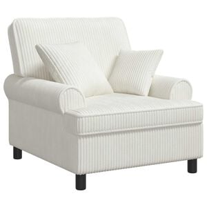 vidaXL XL fauteuil met kussens Cr&egrave;mekleurig 1,5 Lijnen Stof