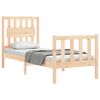 vidaXL Bedframe met hoofdbord massief hout