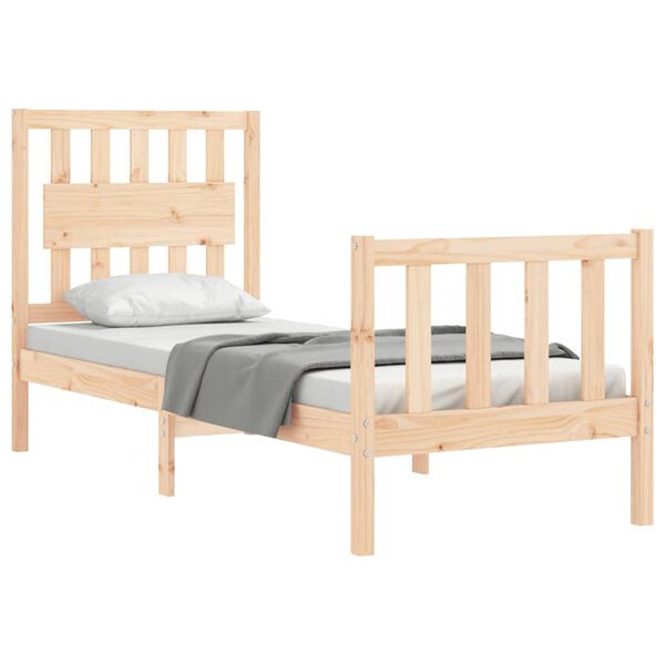 vidaXL Bedframe met hoofdbord massief hout