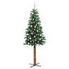 vidaXL Slanke Kerstboom Groen 210 cm PVC en massief dennenhout