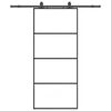 vidaXL Schuifdeur met beslagset 90x205 cm ESG glas zwart