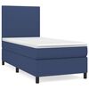 vidaXL Boxspring met matras stof blauw 80x200 cm