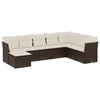 vidaXL 8-delige Loungeset met kussens poly rattan bruin