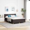 vidaXL Boxspring bed met matras met hoofdeinde Donkerbruin en Wit Stof