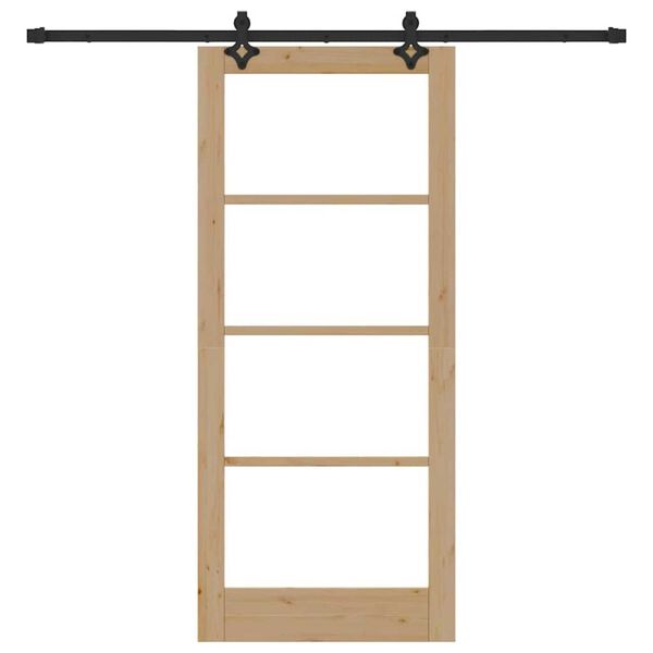 vidaXL Schuifdeur ORKDAL Natuurlijk en Zwart 86 x 198,5 cm