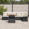 vidaXL Tuin Sofa Set met opslag 7 pcs Zwart Poly riet