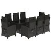 vidaXL 9-delige Tuinset poly rattan zwart