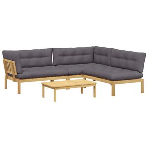 vidaXL 4 Stuk Garden Pallet Sofa Units Massief Acaciahout Licht Bruin